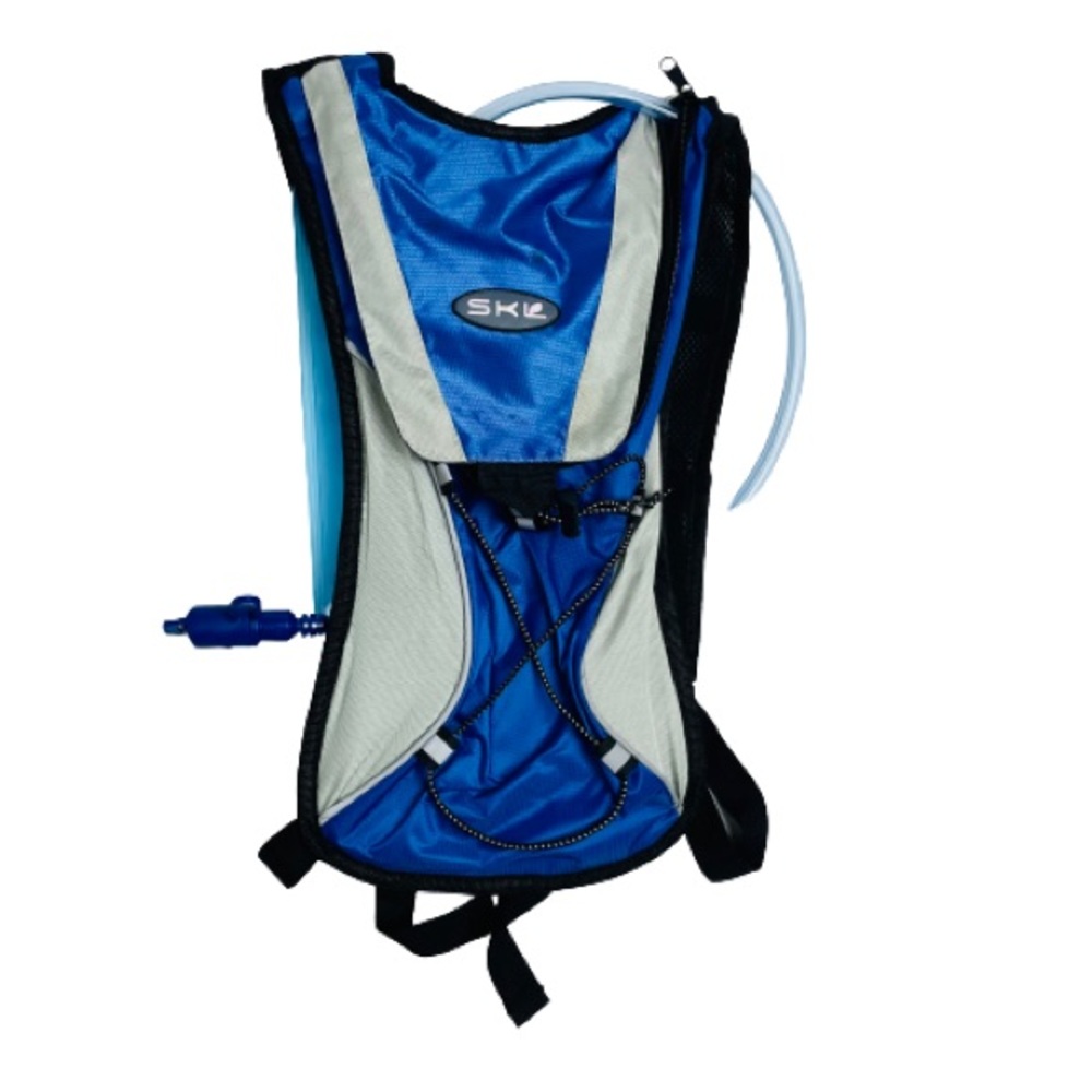 Hydration BackPack. Drinking Water Blue & Gray Backpack.